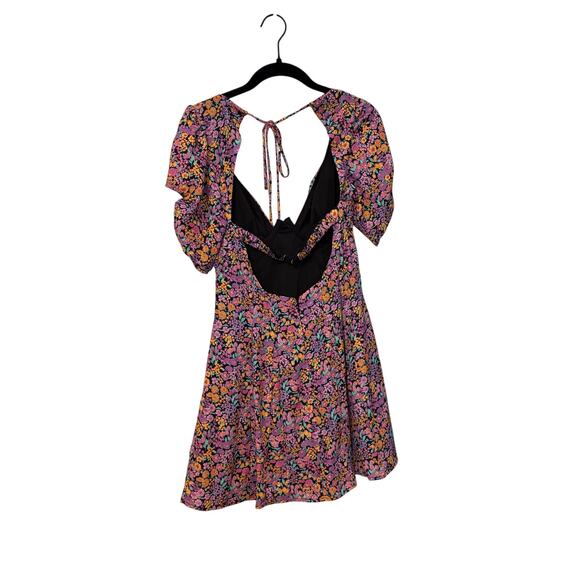 For Love & Lemons NWT Pink Orange Floral Claude Mini Dress Size Small - Picture 7 of 9